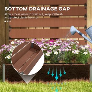 Fioriera da Giardino Marrone Chiaro con Traliccio per Piante Rampicanti e Foro di Drenaggio - Product Image 6