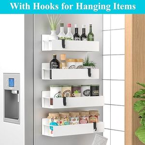 Set di 4 Organizzatori Magnetici Bianchi per Spezie, per Frigorifero e Forno, per una Conservazione Efficiente - Product Image 2