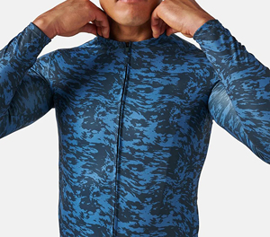 Maillot de cyclisme à manches longues pour homme, fermeture éclair intégrale, maillot de vélo de route, maillot de cyclisme personnalisé pour homme, design camouflage - Product Image 1