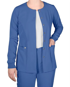 Summer Fashion Medical Uniforms <b>for</b> Women <b>Men</b> V-neck Nursing Outfits 4-Way Stretch Scrubs Sets Polyester Spandex Woven Top Pants - Product Image 5