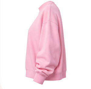 Women's Autumn Oversized Printed <b>Pink</b> Crew Neck Fleece Sweatshirt Drop Shoulder <b>Long</b> <b>Sleeve</b> Custom Front Quick Dry <b>top</b> - Product Image 4