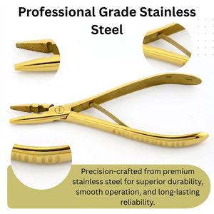 Herramienta de crimpado de alta resistencia con dos orificios para extensiones de cabello, alicates de instalación de micro anillos y nano anillos de acero inoxidable - Product Image 3