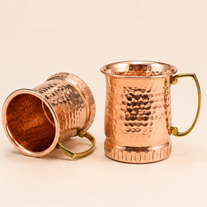 Handcrafted Hammered Copper Moscow Mule Mug Set Pure Solid Copper <b>Cups</b> for Barware Gifts & <b>Cold</b> Beverages In Best Price - Product Image 1