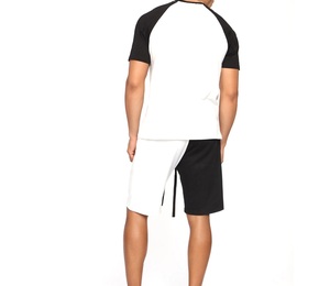 Conjunto Deportivo Personalizado para Hombre, Camiseta de Manga Corta de Secado Rápido con Bloques de Color y Pantalones Cortos con Dobladillo Dividido, Ropa de Verano, Corte Regular - Product Image 2