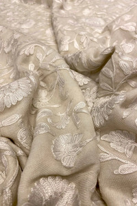Chain <b>Stitch</b> Embroidery Georgette Mesh Fabric Breathable Eco-Friendly 100% Polyester for Wedding & Home Textile Garments - Product Image 4