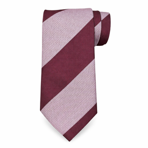<b>Tie</b> Benon Onion Pink Wine Broad Stripe Silk <b>Tie</b> | Pocket Square <b>Set</b> Elegant Stylish | Formal Wedding Business Accessory Premiums - Product Image 1