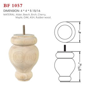 Pied de meuble de remplacement robuste en bois massif tourné, design traditionnel, pour canapé, table, armoire, installation facile, fournisseur - Product Image 6