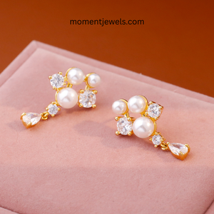 Pendientes Elegantes de Perlas Colgantes para Mujer, con Borlas Brillantes, Sensación de Alta Gama, Lujo Ligero, Joyería de Perlas con Personalidad - Product Image 3