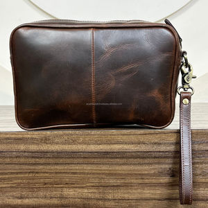 Caja de pañuelos de cuero de vaca hecha a mano occidental, cubierta dispensadora de toallitas húmedas con muñequera para el hogar, el coche y la Oficina - Product Image 5