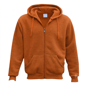 Soft Fleece Fabric Lightweight Men's Zipper Hoodie 100% Cotton Streetwear Regular Fit Zip Up Hoodie in Low Price Low MOQ OEM - Product Image 1