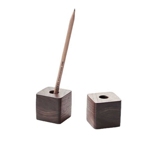 Walnut Wood Pen Holder Simple Solid Creative Wooden <b>Storage</b> for <b>Tabletop</b> Study and Desk for Home Decoration - Product Image 1