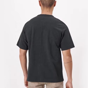 Camiseta clásica de manga corta con logotipo personalizado para hombre, Camiseta de algodón de Color sólido para hombre, camiseta de gran tamaño de peso pesado para hombres y mujeres - Product Image 2