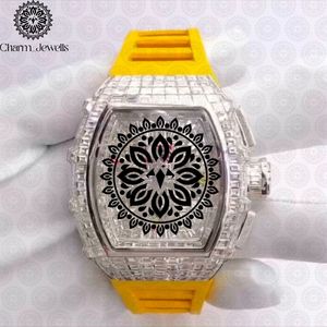 Reloj de Lujo Unisex Charm Jewells, Caja Cuadrada de Acero Inoxidable, Resistente al Agua 10 Bar, Fecha Automática, Correa de Silicona Amarilla, Mecánico - Product Image 1