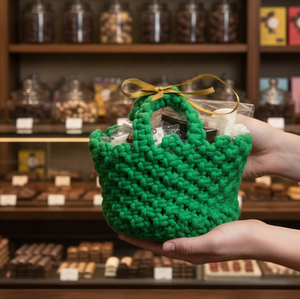 Cesta de Almacenamiento Mini de Cuerda de Algodón Suave con Asas, Tejida a Mano, Forma Circular, Estilo Simple para Dulces o Regalos - Product Image 3