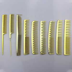 Ensemble de 9 peignes à cheveux plaqués or, peignes professionnels pour la coupe et le coiffage des cheveux, pour hommes et femmes - Product Image 2