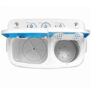 Lavatrice semi-automatica a doppio cestello bianca e blu da 15 libbre (standard USA) con pompa di scarico - Product Image 3