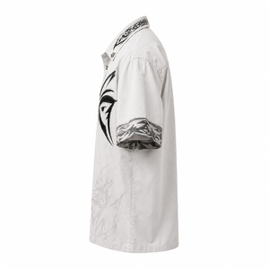 Bulk Tribal Graphic <b>Y2K</b> Camp Collar Shirt Oversized Boxy Short Sleeve Retro Streetwear Urban Button-Up Casual <b>Top</b> Wholesale - Product Image 4