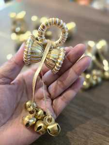 Luxury Handmade Golden Bow Tassel with Brass Bells for <b>Gift</b> Wrapping, Potli Bags <b>Wedding</b> Favors Festive Decor Rakhi <b>Hampers</b> - Product Image 2