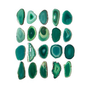 Màu xanh lá cây nhuộm khắc Agate lát bán buôn tự nhiên tấm và Slice-Phong thủy hoa đá quý trang trí kỳ nghỉ - Product Image 2