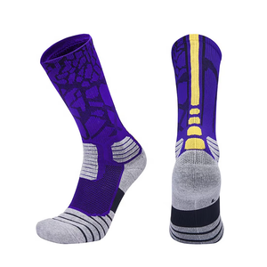Athletic Crew <b>Socks</b> Red Gray Solid Spandex Digital Printing Breathable Knitted Basketball for Adults Winter Wear - Product Image 2