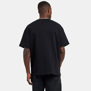 T-shirt en coton noir surdimensionné pour homme, manches courtes, col rond, imprimé pailleté à pois, style décontracté streetwear, tissu jersey - Product Image 3