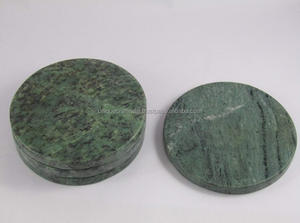 Sous-verres en pierre verte de luxe tampons de finition lisses faits à la main/tapis par Unique Craft India Set pour l'intérieur de la cuisine de mariage/fête - Product Image 5