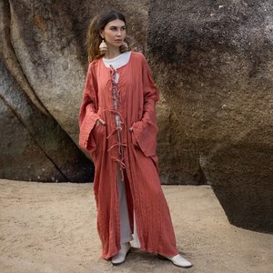 2025 nuevo vestido de Kimono Sexy Kimono largo bata verano Unisex Kimono mujeres altas vacaciones aspecto Tie Dye Kimono - Product Image 1