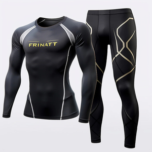 Ensemble de compression Rashguard personnalisé pour homme – T-shirt et pantalon respirants, séchage rapide, extensibles pour la gym, l'entraînement et le sport - Product Image 6