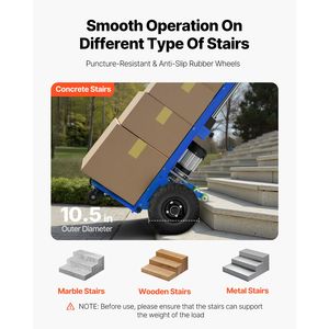 Carrello Saliscale Elettrico da 400 kg con Manico Estensibile da 400 cm e Design Rinforzato - Product Image 5