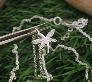 Collar de Plata de Ley 925 con Engaste Vintage de Estrella y Mariposa, Chapado en Platino, Colgante Hecho a Mano, Cadena Unisex, Antideslustre - Product Image 3