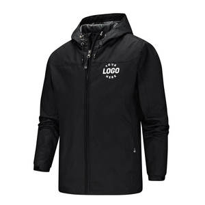 Custom Black Waterproof Hooded Windbreaker <b>Jacket</b> <b>Men</b> <b>Lightweight</b> <b>Rain</b> <b>Jacket</b> Outdoor Windproof OEM ODM Wholesale - Product Image 6