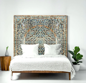 Mid-Century Modern Solid Teak Wood Platform Wall Bed Frame Queen King Size Fluted Storage Drawers Hand Carved Eco-Friendly - Product Image 6