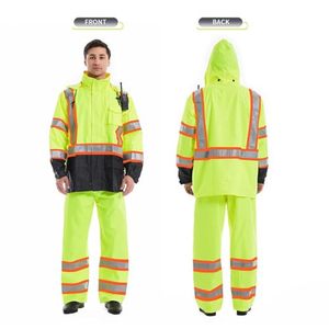 Ensemble veste et pantalon de sécurité haute visibilité imperméables |   Vêtements de travail réfléchissants |   Fabricant d'engrenages industriels OEM sur mesure - Product Image 5