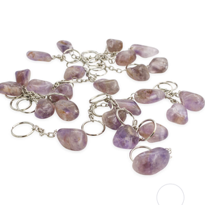 Porte-clés en cristal de haute qualité, améthyste roulée, pierre naturelle, cadeaux pour femmes, vente en gros - Product Image 6