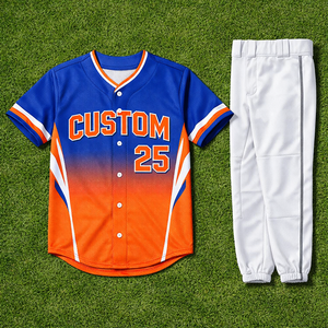 Uniforme d'équipe de baseball personnalisé pour les écoles, coupe courte, séchage rapide, respirant, tissu 100% polyester, sublimé, brodé, taille plus - Product Image 1