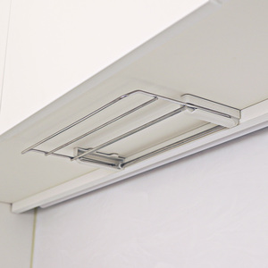 Slide Type Dishcloth Rack HOME FRIEND under cabinet removable rack clutter free waterproof air drying <b>laundry</b> storage compact - Product Image 2