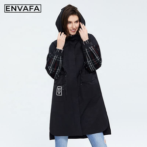Custom Windbreaker Jackets Factory Direct Fashion Women Lightweight Windproof Jacket Khaki <b>Trench</b> Coats - Product Image 3