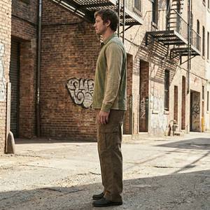 Polo de Manga Larga Personalizado de Algodón Grueso para Hombre, Estilo Vintage, Color Tierra, Paneles en Contraste, Prenda Casual - Product Image 3