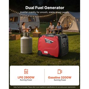 Generador Inverter de Combustible Dual Silencioso de 4200W de Potencia Máxima, Estación de Energía Portátil para Uso Doméstico y Exterior, Compatible con Gas LP y Electricidad - Product Image 2