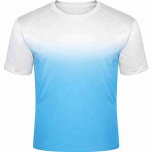 Camiseta de Manga Corta para Hombre, Color Degradado, Cuello Redondo, Corte Regular, Secado Rápido, Tejido de Poliéster, Estilo Deportivo Casual - Product Image 6