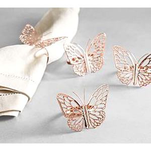 Anneau de serviette royale en or rose, bijou plaqué or rose, de haute qualité, pour restaurant, maison de mariage, nouvelle collection 2020 - Product Image 1