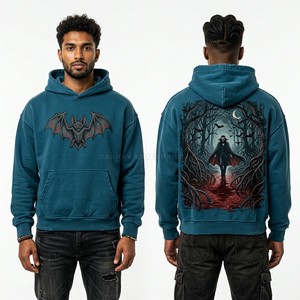 Sudadera con capucha gráfica personalizada Blood Waterfall para hombre, estilo vintage, lavado carbón, oversize, de algodón pesado, estilo streetwear, al por mayor - Product Image 6