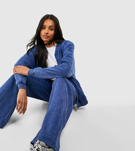 Crescent Wear OEM Custom Acid Washed Unisex Set Vintage <b>Sweat</b> Suit Crop <b>Top</b> Hoodies Jogger Set Cotton Fleece Plus Size Quick Dry - Product Image 5