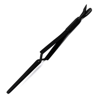 Pince à ongles UV rectangulaire noire en acier inoxydable à pointe inclinée 3-en-1 pour sourcils – Outils de pinçage en gros