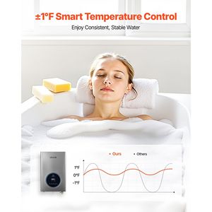 Scaldabagno a Gas Istantaneo Senza Serbatoio da 4,3 Galloni, 100.000 BTU, Controllo Intelligente della Temperatura con Display LED Chiaro, per Uso Interno - Product Image 3