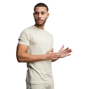 100% T-shirts pour hommes en coton de qualité supérieure 150gsm T-shirts unis vierges imprimés avec logo personnalisé - Product Image 1