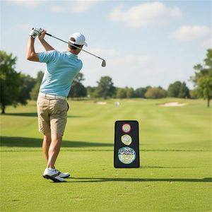 Rete da Golf Portatile a Doppia Faccia per Chipping, 5 Zone Bersaglio, Tessuto Oxford 420D, Logo Personalizzabile, Nera, per Allenamento a Casa, Mano Sinistra - Product Image 6