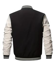 Blouson de baseball de style sportif haut de gamme, streetwear moderne avec logo élégant sur le devant, fabrication pour commandes en gros à faible MOQ - Product Image 2