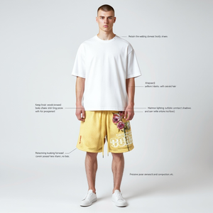 IOTA SPORTS Mesh Shorts 220GSM Heavyweight Double <b>Layered</b> Stylish Streetwear Fashion Men's Shorts Manufacture - Product Image 5