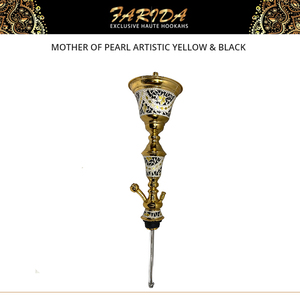 Farida <b>Hookahs</b> Widely Selling Luxury Gold Plated Decorated Mother Pearl Artistic Yellow Black Stainless Steel Egyptian <b>Hookahs</b> - Product Image 2